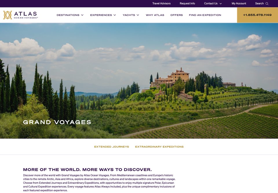 Grand Voyages page, option A: Tuscany