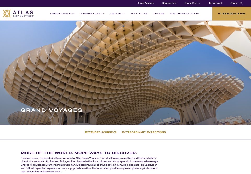 Grand Voyages page, option B: Seville